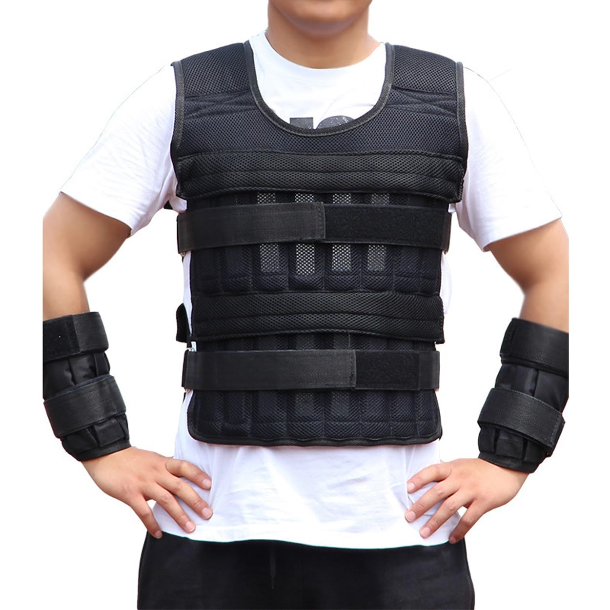 LANGWEI Weighted Vest for Men Women 2Lbs 6Lbs 11Lbs 22Lbs 33Lbs 44Lbs Adjustable Workout Vest for Running Walking