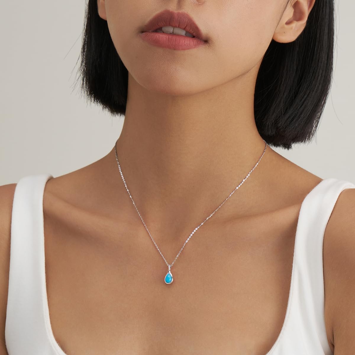 NORBU S925 Opal Necklace for Women, Small Dianty Gemstone Pendant in Sterling Silver, Women's October Birthstone Jewelry Gifts for Birthday, Anniversary, Christmas - Image 3