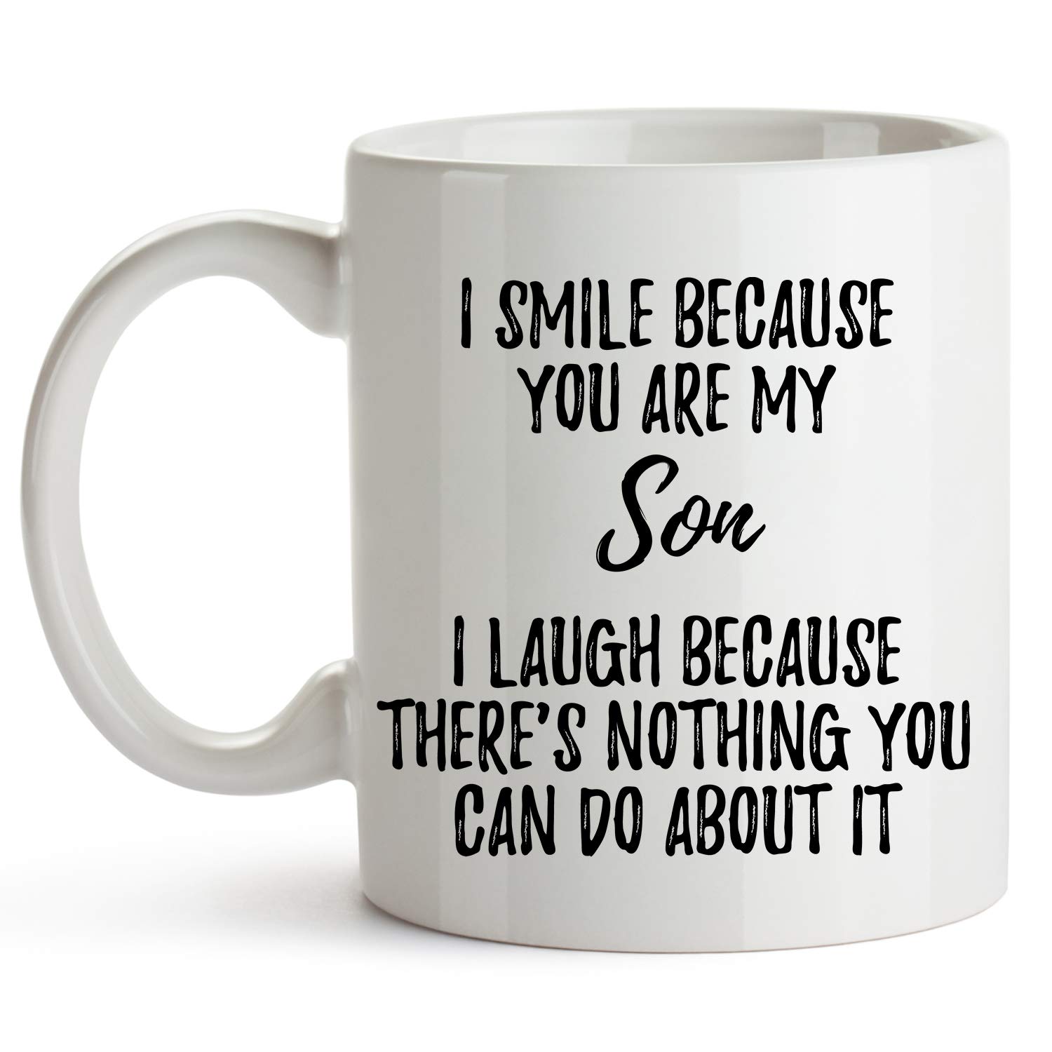 YouNique DesignsSon Coffee Mug, 11 Ounces, Funny gifts from Mother to Son, Dad to Son Gifts, Best Son Ever Gifts (White)