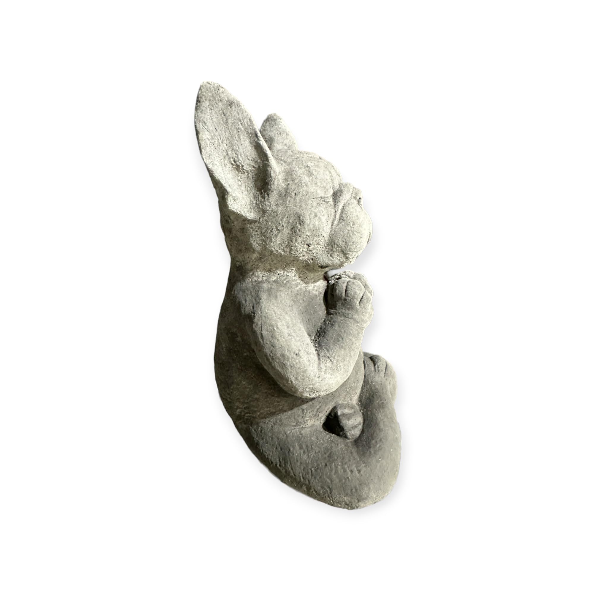 OriginalPaul Skulp & Betondesign Steinfigur Yoga Französische Bulldogge Massiv Gartenfigur Geschenkidee Höhe 30cm Gewicht ca. 8kg Frenchie