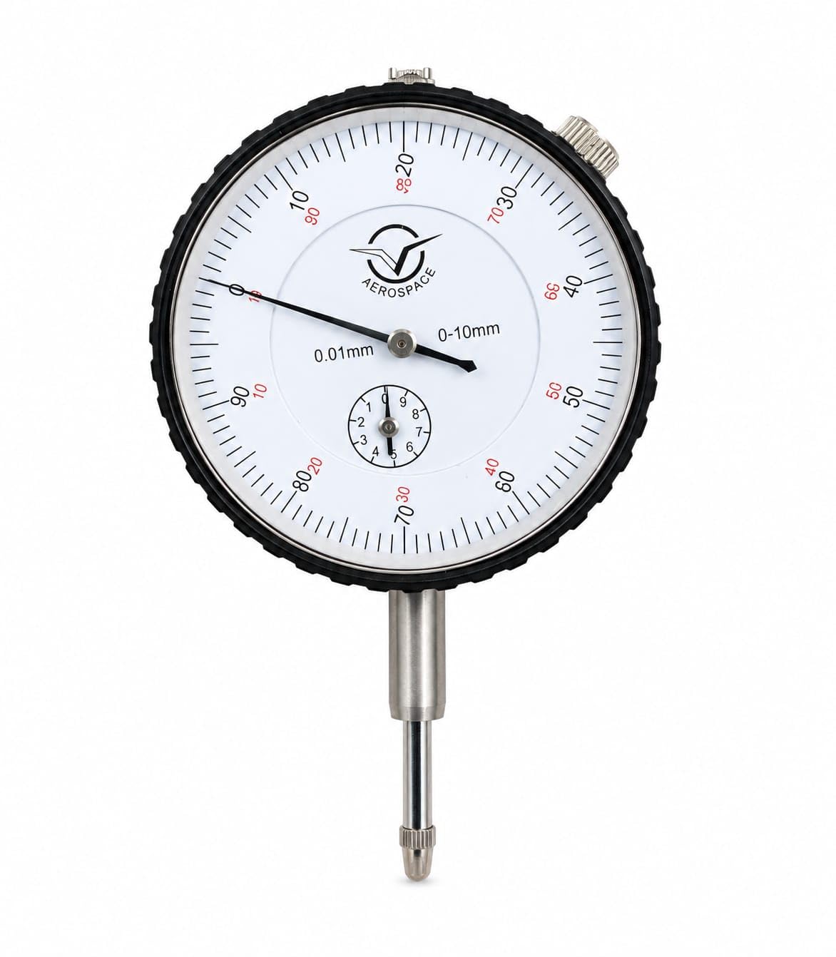 Aerospace Dial Indicator Gauge 0-10mm Range 0.01mm Graduation | Metric Measurement, Precision Tool, Dual Scale Display, Knurled Bezel, Machinist Gauge-image-6