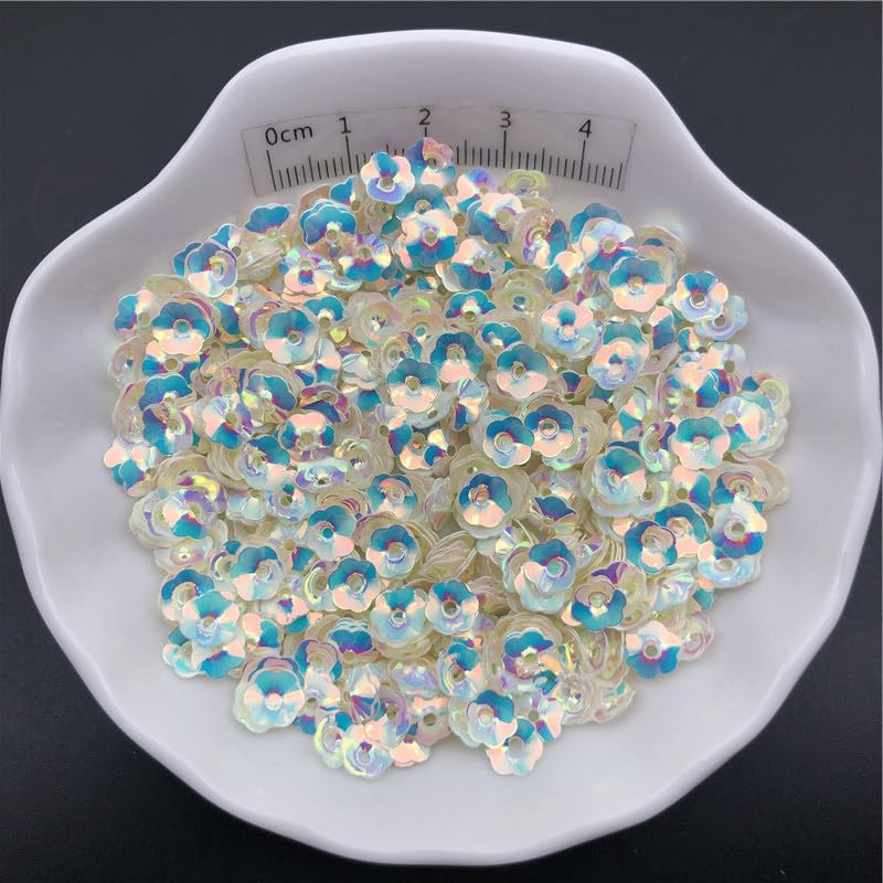 cekiny do szycia, zestaw 30 g 6 mm luźnej przędzy kwiatowej śliwki do szycia, butów, kapeluszy, akcesoriów DIY (Ab Mix,6mm 30g)