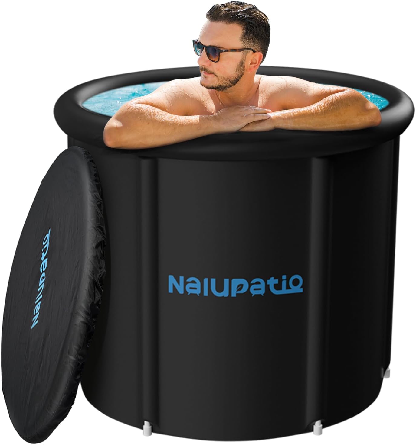 Ice Bath Tub for Athletes, XXL Large 130 Gallons Cold Plunge Tub with Cover, Portable Ice Plunge Tub for Recovery & Cold Water Therapy, Inflatable Ice Bath Barrel for Indoor Outdoor