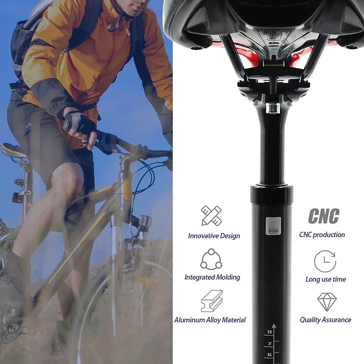 Reggisella Ammortizzato SP-380 Per MTB E City Bike - Diametri 27.2-33.9 Mm, Lunghezza 350 Mm, In Alluminio