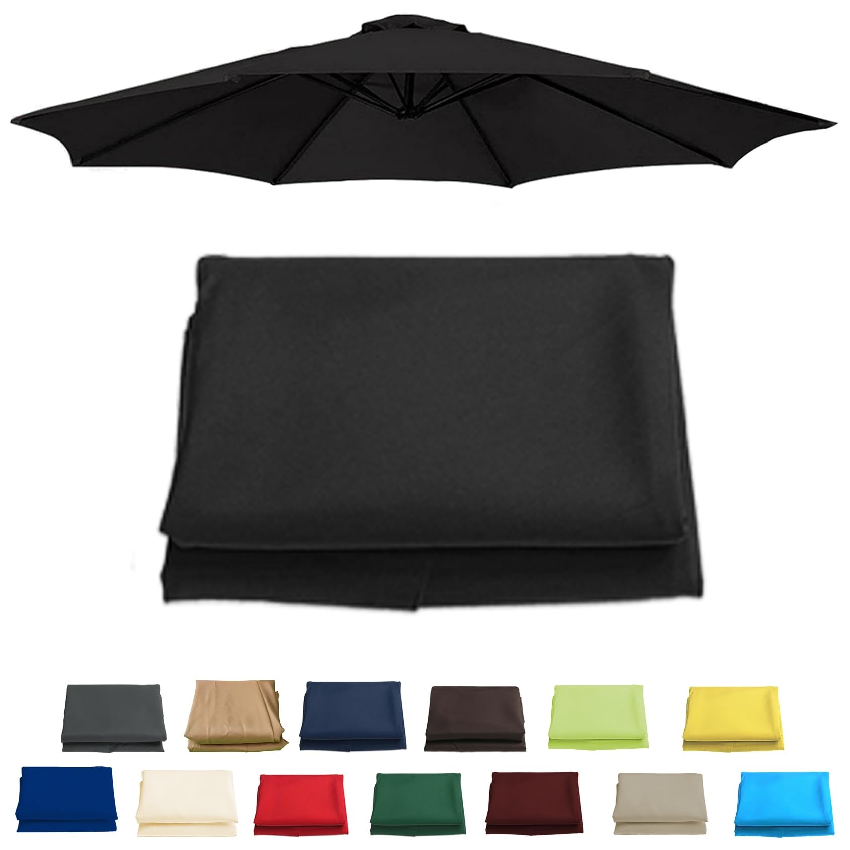 6 Arms 270cm Replacement Parasol Canopy Cover, Sun Umbrella Replacement Cloth For 6 Arms 200cm(6.5ft), 6 Arms 300cm(9.8ft), 8 Arms 270cm(8.8ft), 8 Arms 3.0m(9.8ft), Garden Patio Umbrella Fabric Canopy