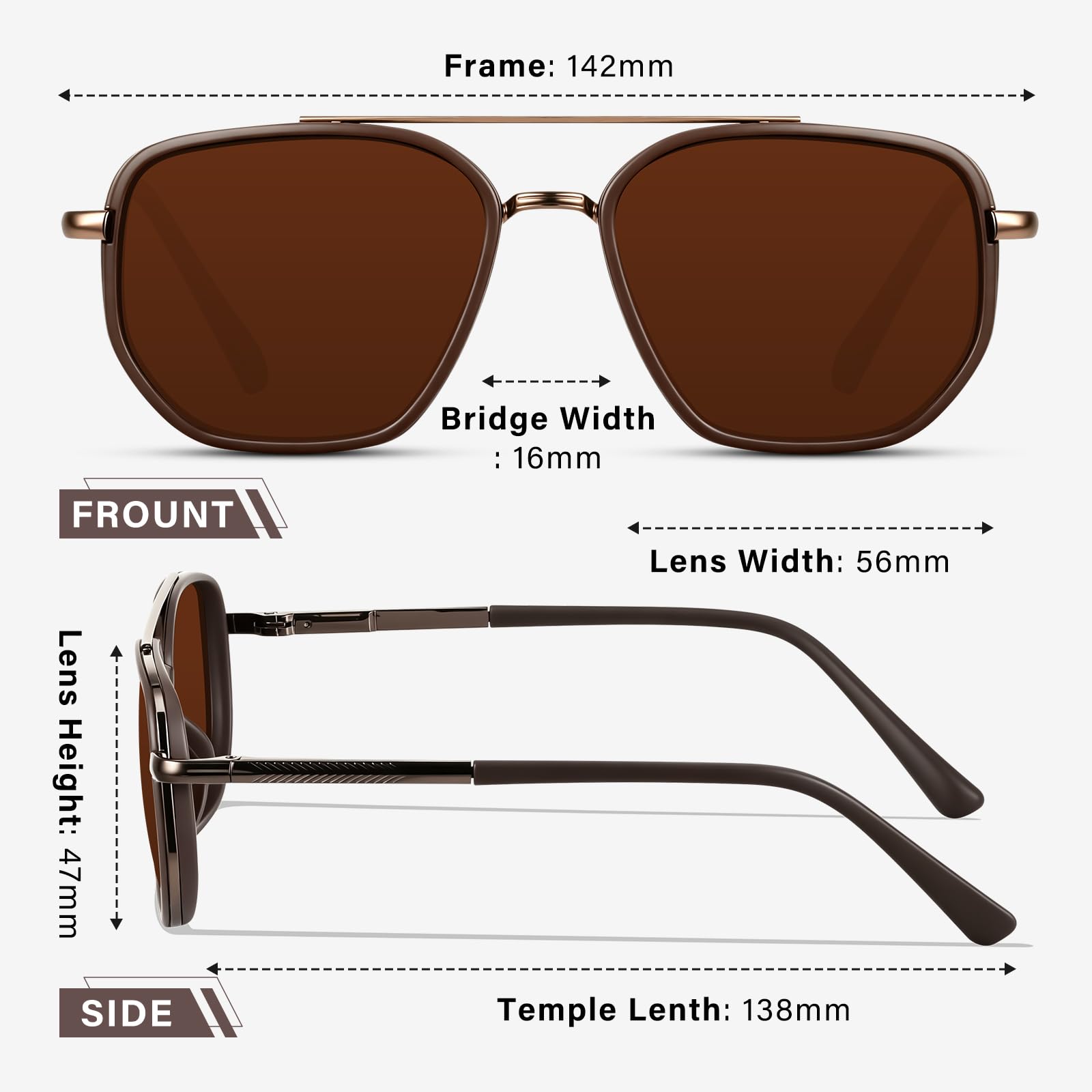 KUGUAOK Gafas de sol polarizadas estilo aviador para mujeres y hombres, protección UV, sin enredos, lentes de sol vintage de moda, 112aaaaaaaaaa