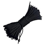 Generic 65' Patio Umbrella Replacement Cord Line Rope String Heavy Duty Nylon 4mm Black for Outdoor Camping Utility