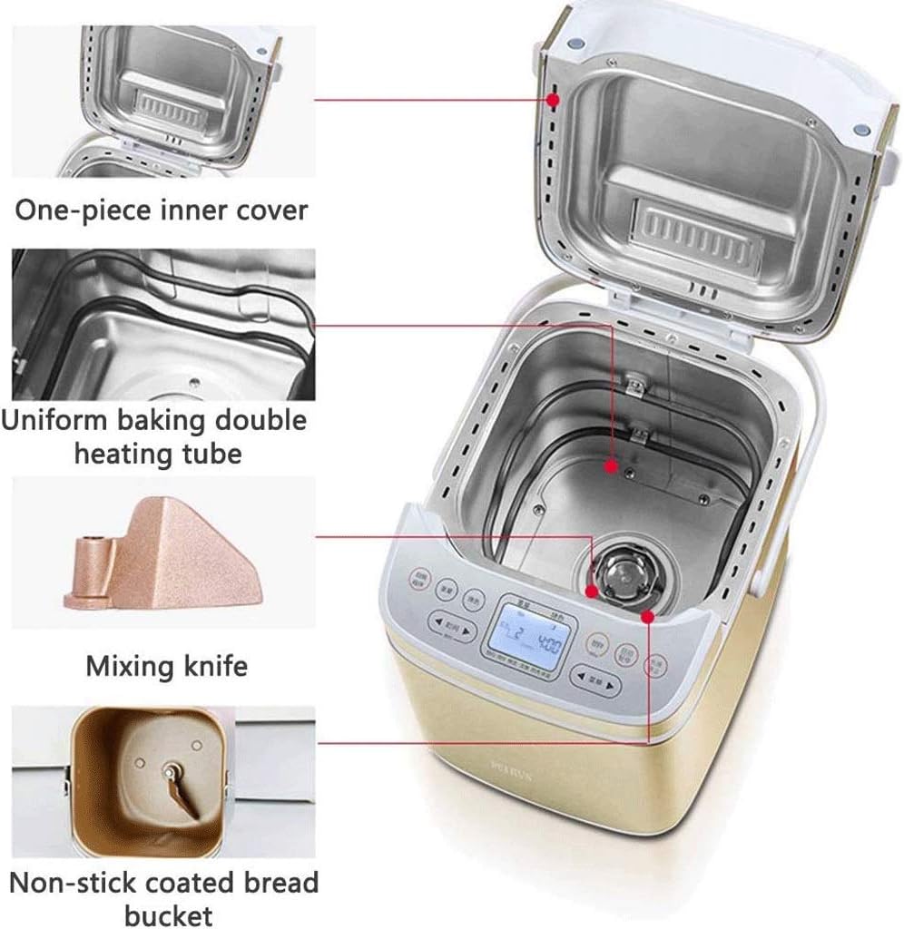 Bread Maker Machine Stainless Steel Toaster Makers Multi-Use Programmable 19 for Home Bakery