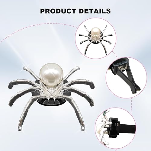Miniatura 3 de Decoración para el interior del automóvil, clips de ventilación de araña brillante, clips de ventilación de automóvil, accesorios brillantes para