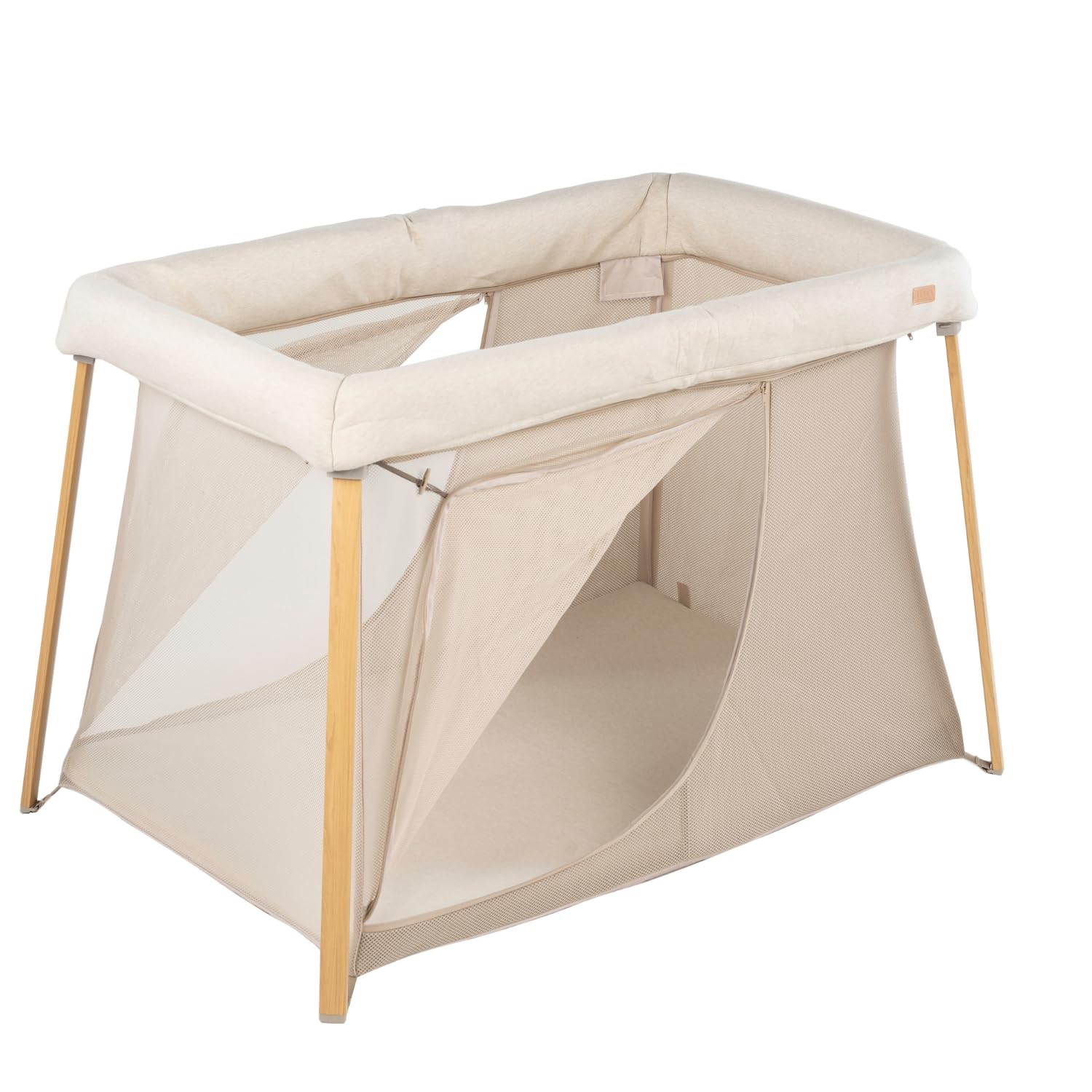 BÉABA, 3-in-1 Travel Cot – Baby Crib, Extra Bed & Playpen, Evolving, Lightweight 6.8 kg, Foldable, Compact, Transport Bag & Mattress Included, Breathable Oeko-Tex Fabric, Clay