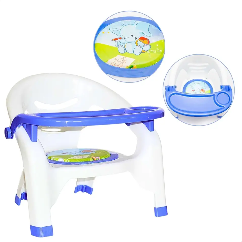 Cadeira de Alimentação Infantil Menino e Menina Cadeirinha Para Refeição Bebê Cor Azul