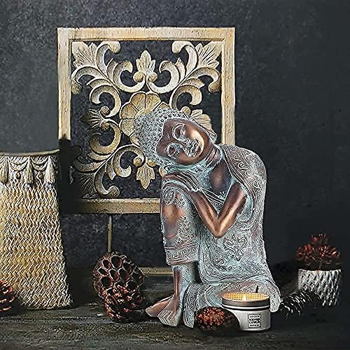 Buddha Statue Sculpture, Resin Crafts Imitation Sleeping Buddha Statue Southeast Asian Style Buddha Statue Home and Garden Decoration (Bronze)