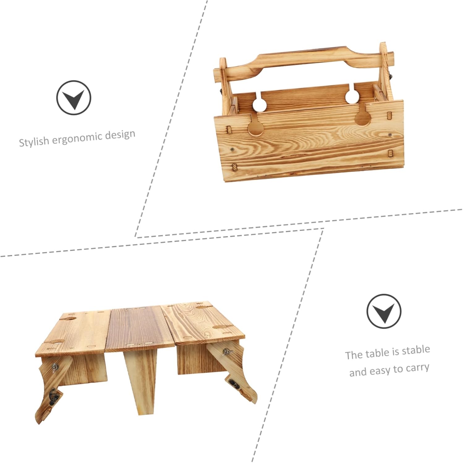 Folding Camping Table Picnic Basket Design Lightweight Outdoor Table for Family Picnics Camping Beach Use Stylish Stable Material Versatile for Indoor