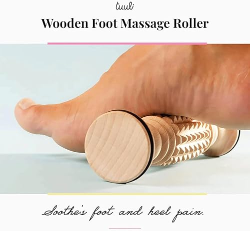 Miniatura 2 de tuuli Accesorios - Masajeador de pies de madera, rodillo muscular ranurado, ayuda a aliviar la tensión muscular, apoya la circulación sanguínea,