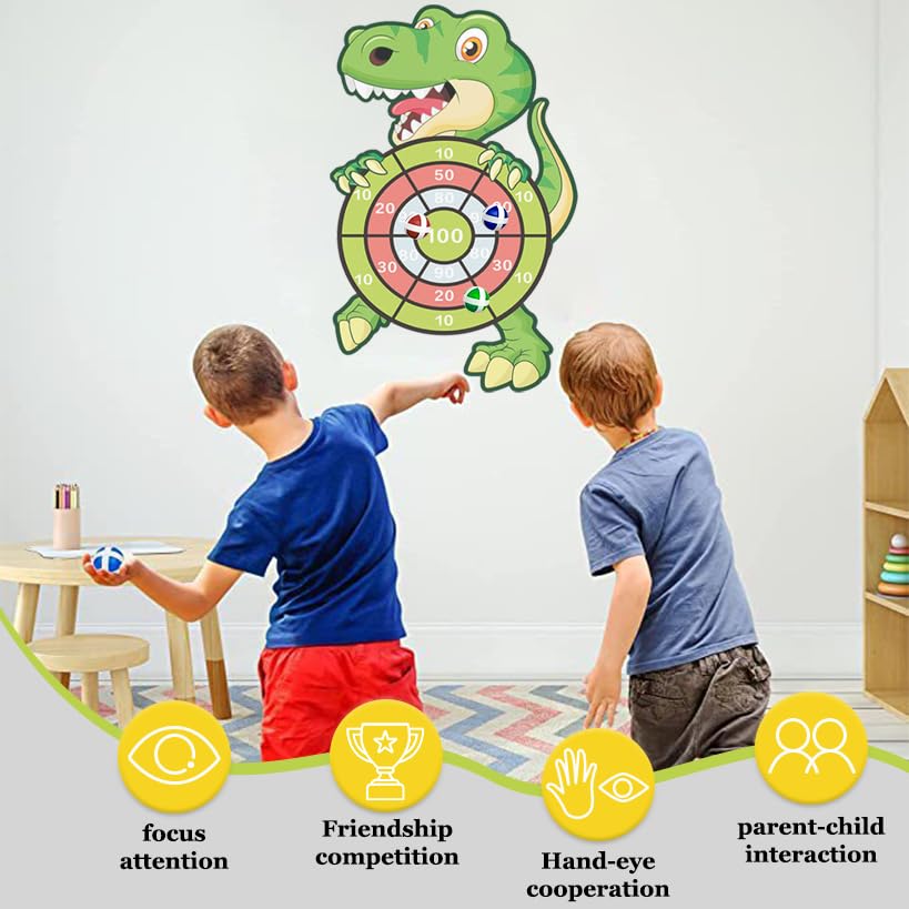 Bersaglio Freccette Bambini 26 Pollici - Doppia Faccia Con Palline Adesive E Freccette, Gioco Sicuro