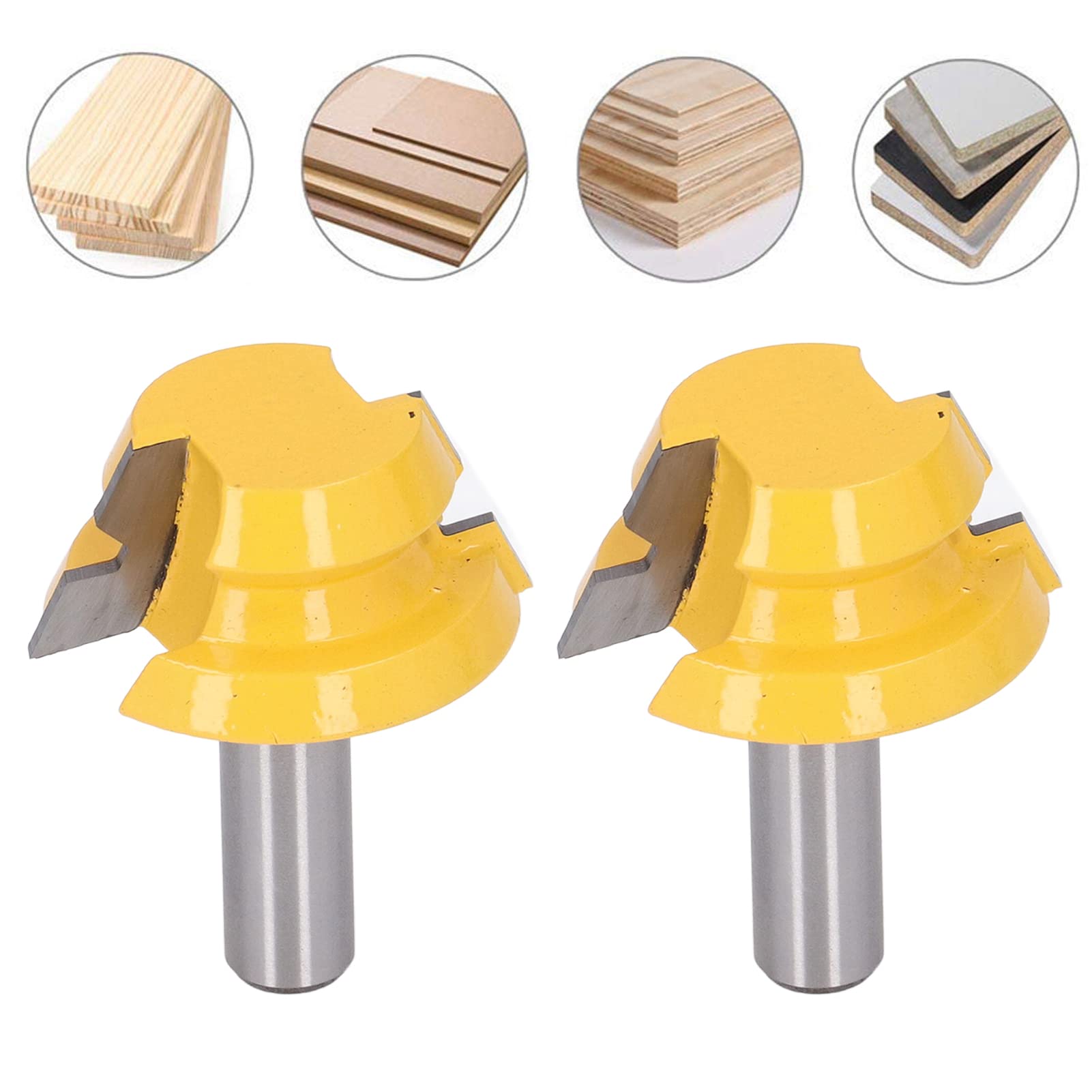 Octahedral Tenon Router Bit Tungsten Carbide Barrel Milling Cutter Woodworking Shank 2pcs