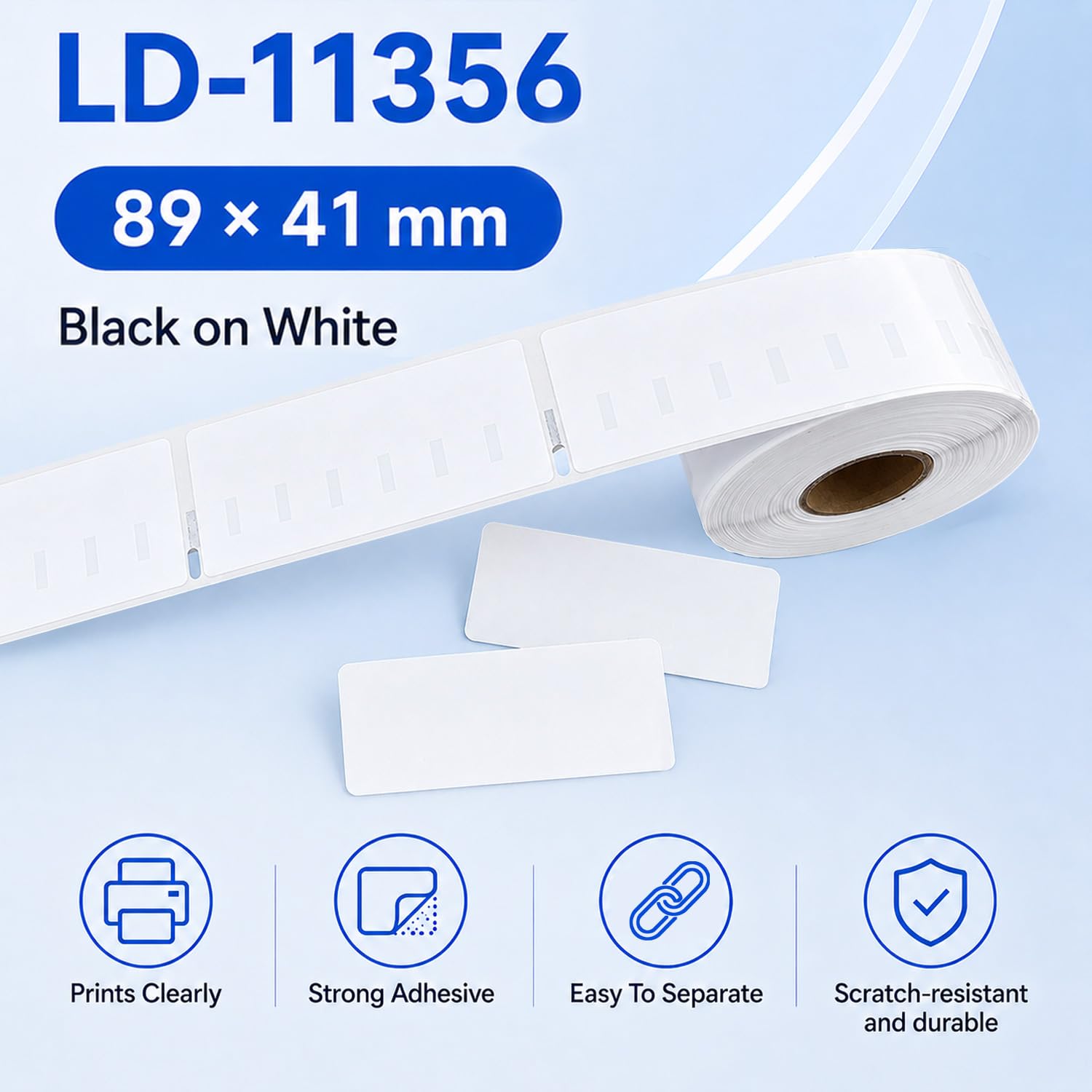 DOREE 10 rotoli 11356 S0722560 89mm x 41mm Etichette nominative 300/rotolo | 89mm x 41mm Etichette nominative compatibili con Dymo 11356 S0722560 nero su bianco LW 4XL/450/400/330/320/310