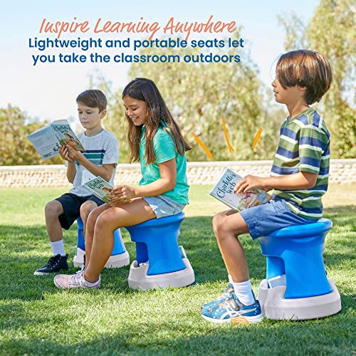 Image of ECR4Kids Active Storage Wobble Stool, 15in Seat Height, Childrens Furniture, Blue /Light Grey