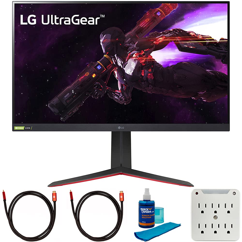 LG 32GP850-B 32 inch Ultragear QHD Nano IPS 165Hz HDR Monitor + G-SYNC Compatibility Bundle with 2X 