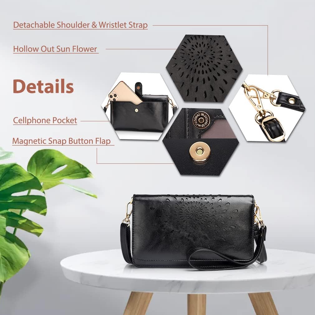 APHISON Crossbody Bags For Women,Wristlet Wallet Phone Purse Shoulder handbags Multi-Function Small RFID Clutch Card Holder - Image 5