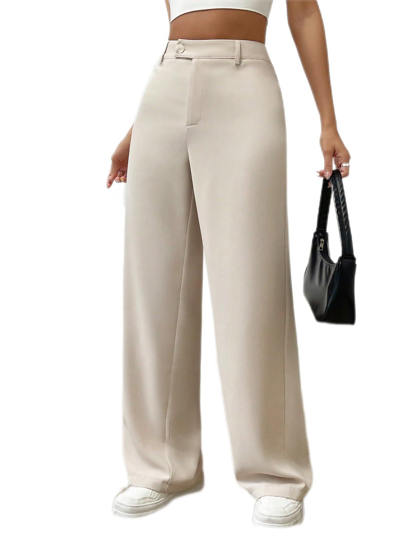 CRYBA Womens Pants Solid Wide Leg Pants Pant for Women