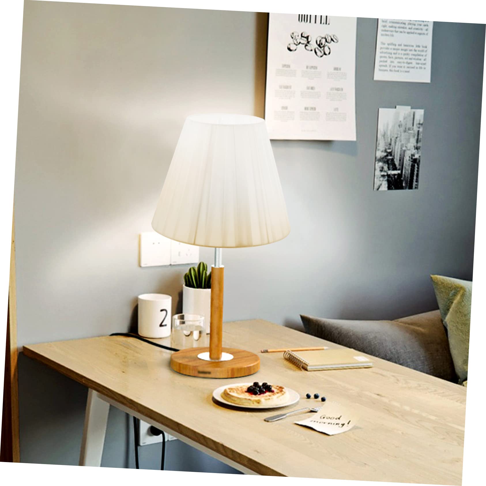 Elegante Pantalla Plisada para Lámparas de Mesa Y de Pie Pantalla de Tela Decorativa Luz Suave Fácil de Instalar Accesorio de Decoración para El Hogar