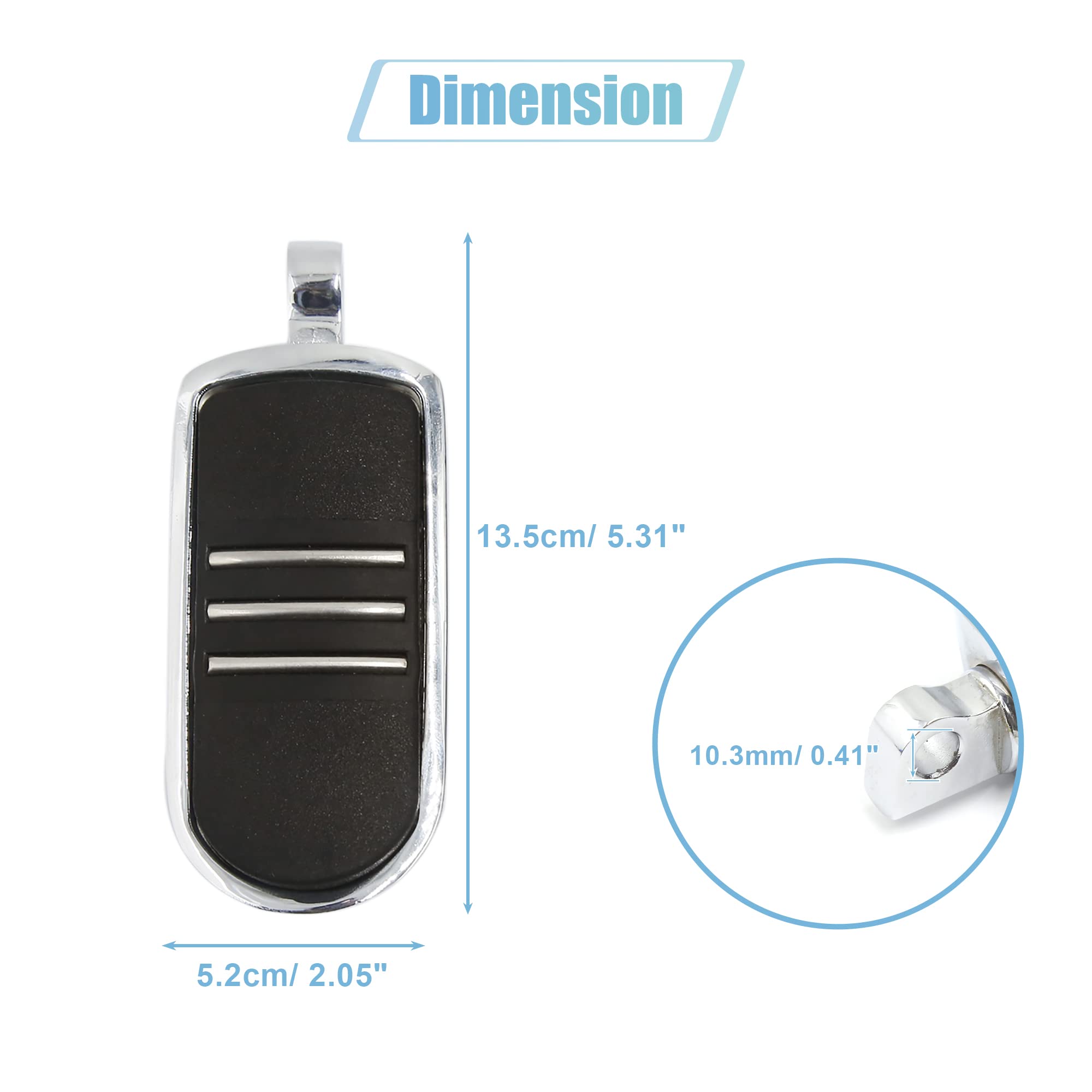 uxcell 1 Pair 10.3mm Aluminum Alloy Motorcycle Rearsets Rear Set Footrest Footpeg Foot Rest Peg Bike Bicycle Cycling Black Silver Tone