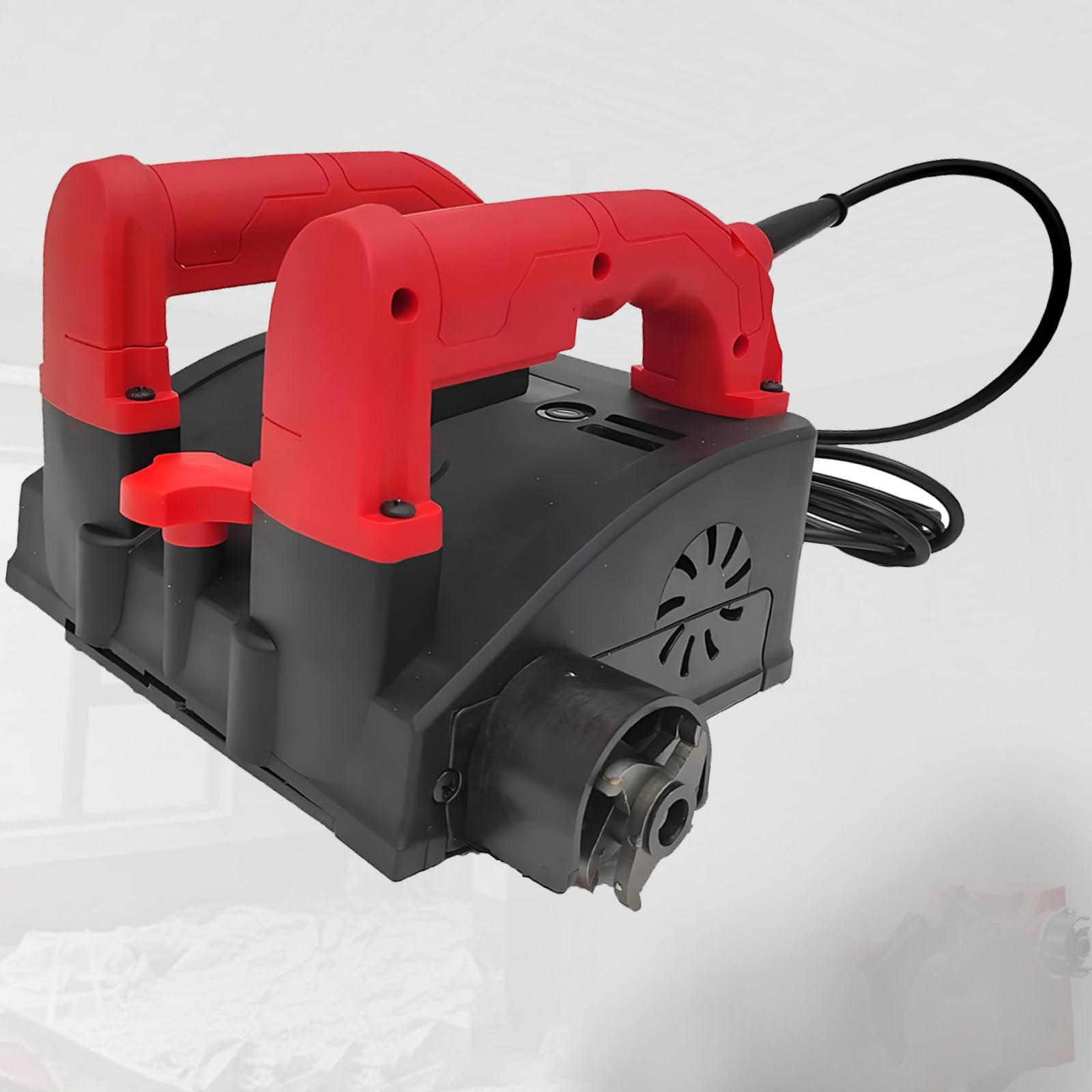 Elektryczna strugarka do ścian, ręczna, szufla do ścian, bezpyłowa, do renowacji ścian betonowych, szara maszyna do strugania, 1680 W, kąt 90°, bez martwego kąta Cementknife