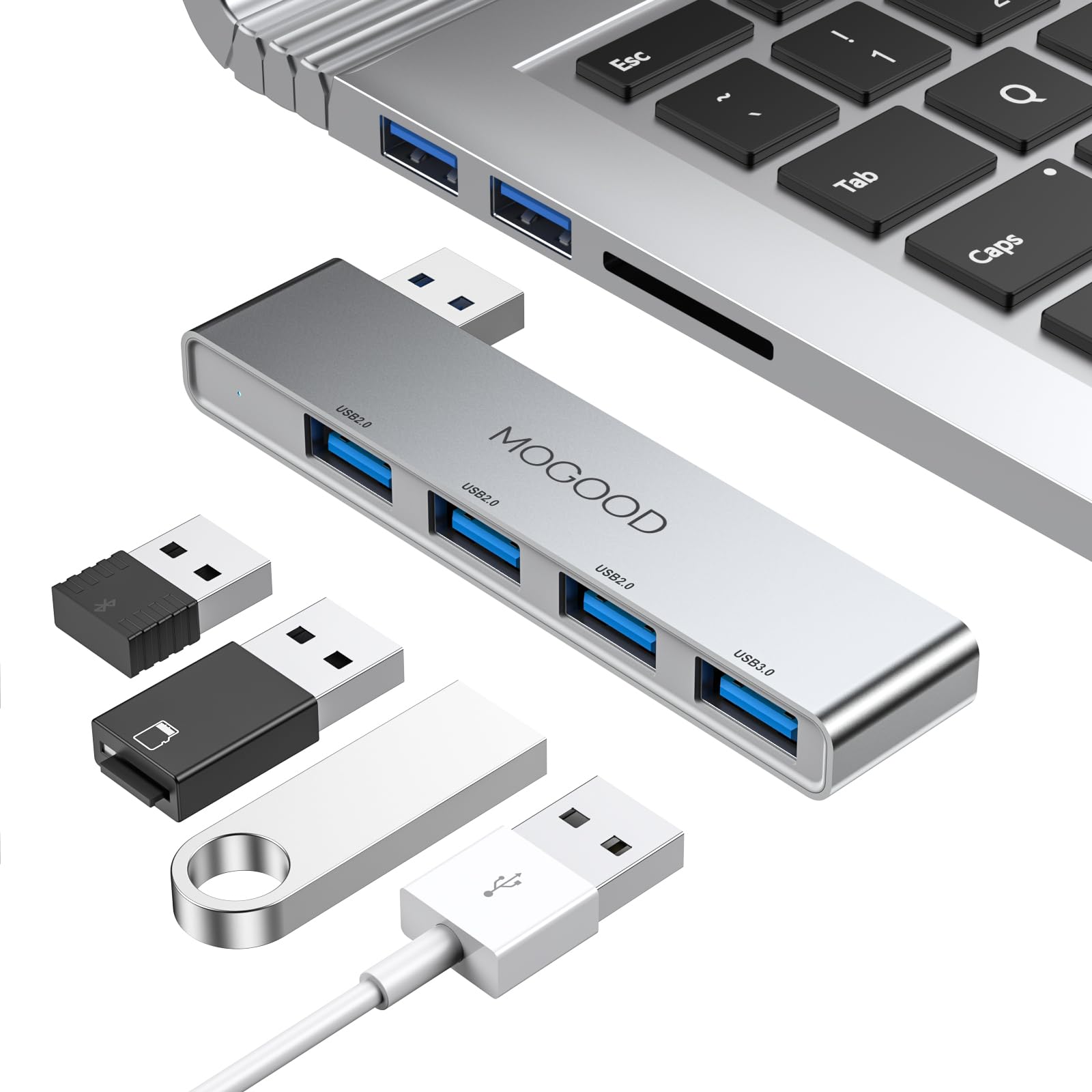 MOGOOD USBハブ3.0 USBディスペンサ USBポートエクスパンダ USBマルチポートアダプタノートパソコン、フラッシュメモリドライブ、HDD、コンソール、プリンタ、カメラ、キーボード、マウス
