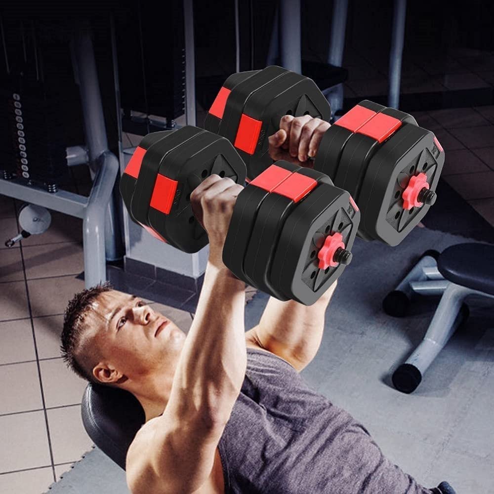 Generic - Set MANUBRI BILANCIERE con Biella Regolabili 25KG Allenamento Corpo Palestra CASA - 33110