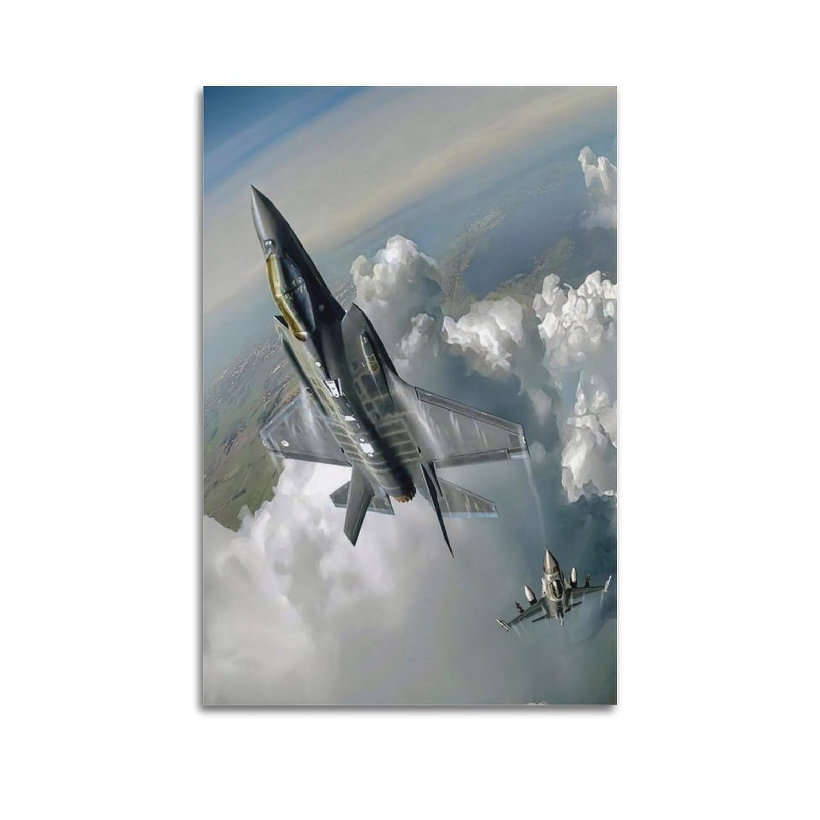 NJYXART Military Poster F-35 Fighter Jet Painting Poster Poster Decorative Painting Canvas Wall Posters and Art Picture Print Modern Family Bedroom