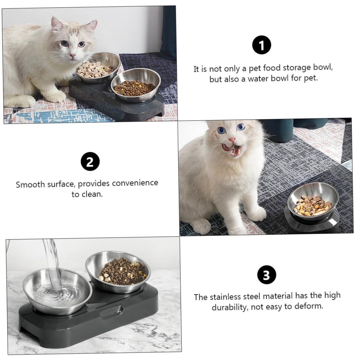 Mikikit 1pc Cat Food Bowl Slant Pet Feeder for Comfortable Feeding Durable Pet Bowl with Easy Clean Design for Cats