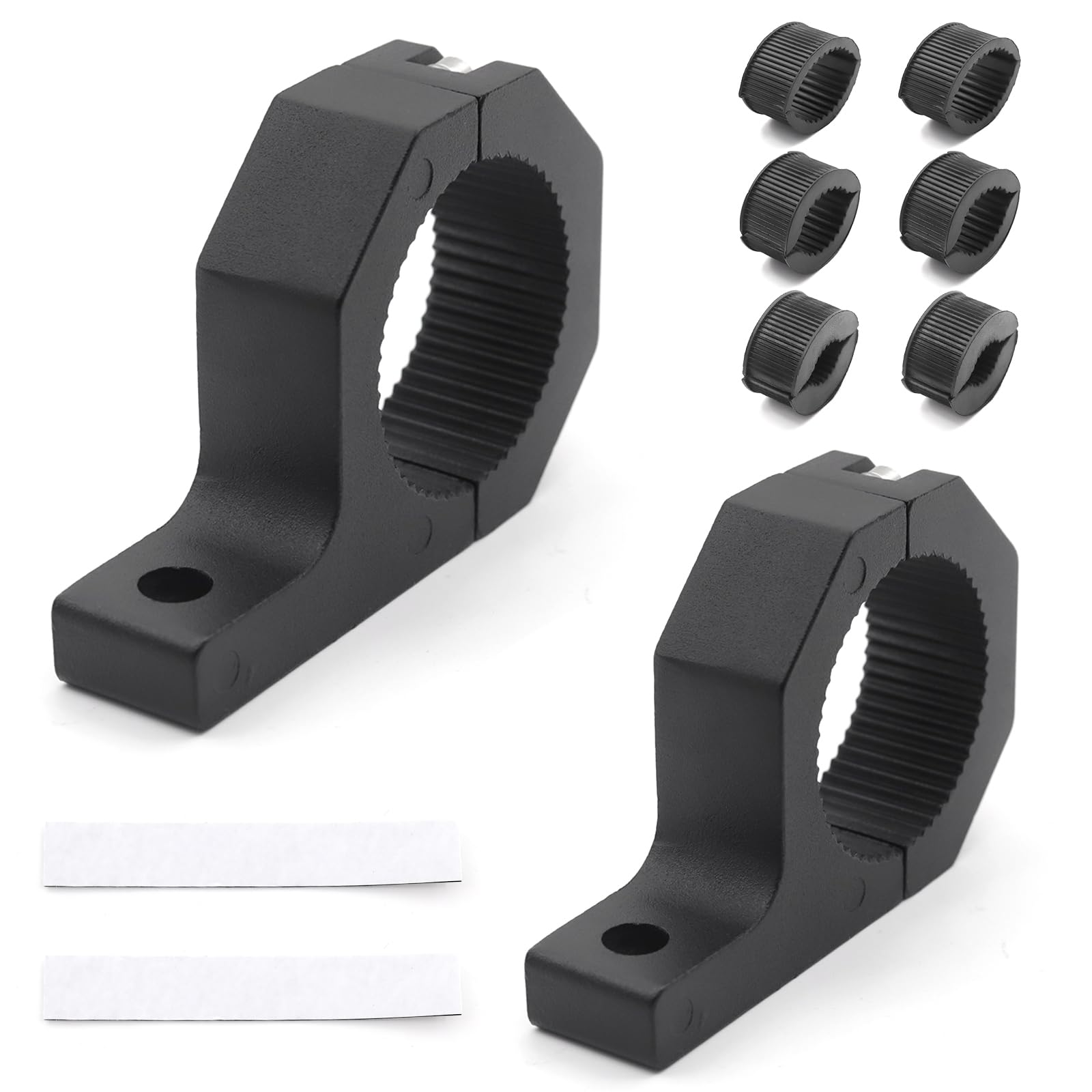 Biqing Bull Bar Clamps, 2PCS Motorcycle Spotlight Led Fog Light Mounting Bracket 2 inch LED Off-Road Light Roll Bar Clamp Brackets