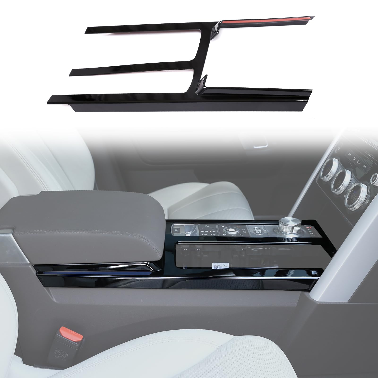 YUECHI Glossy Black ABS Chrome for Land Rover Discovery 5 LR5 l462 2017 2018 Car Center Console Protection Panel Cover Trim Accessories