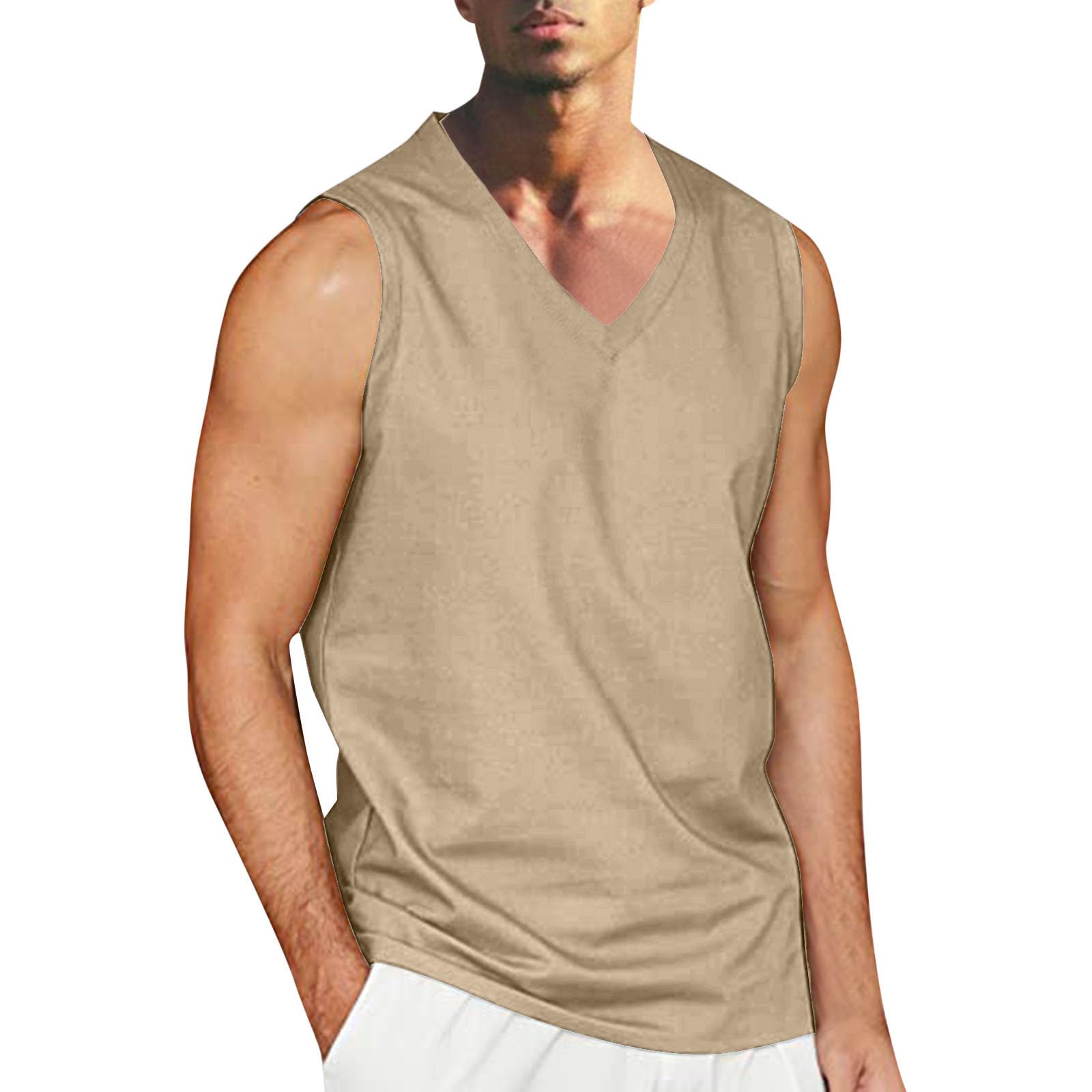 Men's Workout Tank Tops 2026 V Neck Sleeveless Muscle Shirts Plus Size Quick Dry Fitness Running Sport Shirt