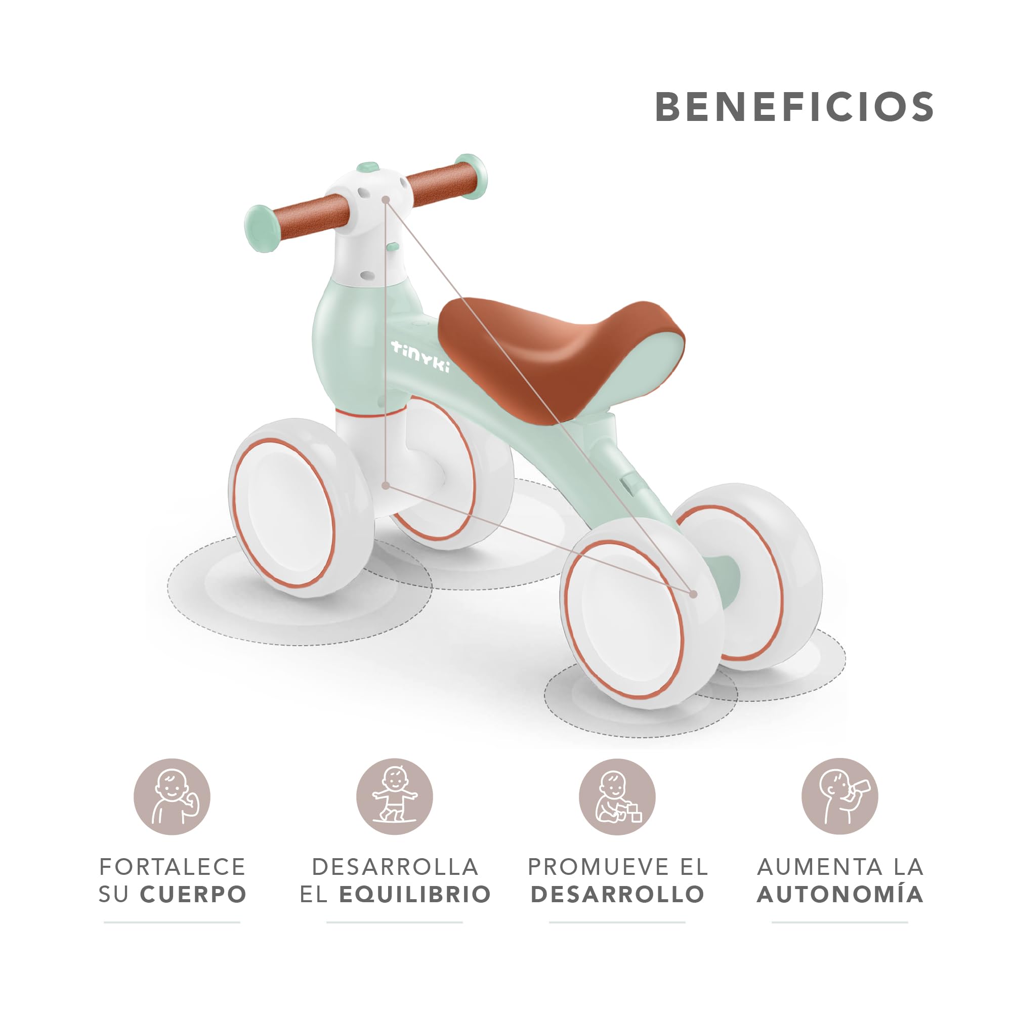 TINYKI Bici Bebe 1 Año a 2 Sin Pedales, Bicicleta Niño 1 Año, de Equilibrio, Correpasillos Ultraligero, Juguetes Niños | Regalos Originales Bebé para Cumpleaños