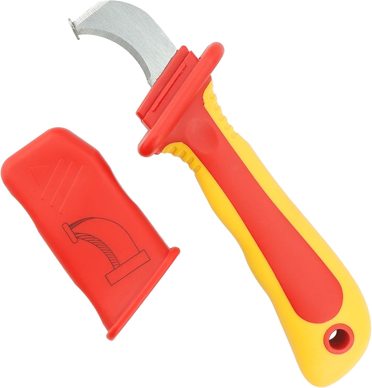 1000V Insulated Electrician Knife, Professional Cable Stripping Tool with Handle, Stainless Steel Blade for Circuit Breaking, Wire Dismantling Electrical Installation