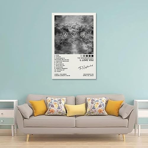 Miniatura 2 de UTOYA Póster con texto en inglés The Neighbourhood I Love You (I Love You), pintura decorativa en lienzo para dormitorio, 12 x 18 pulgadas