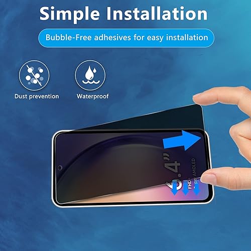 Miniatura 4 de Paquete de 2 + 2 protectores de pantalla de privacidad para Samsung Galaxy A54 5G con 2 protectores de lente de cámara, protector de pantalla de