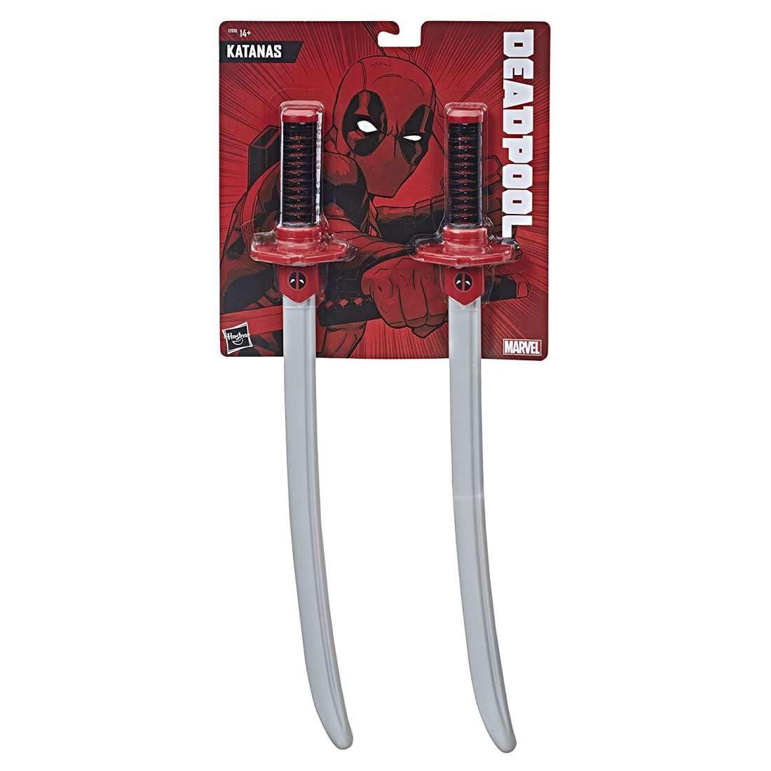Marvel Deadpool Katanas Roleplay Toy Set For Ages 14+, Pair Of Plastic Swords With Classic Red & Black Design, Cosplay &Costume Accessories For Fans & Teens