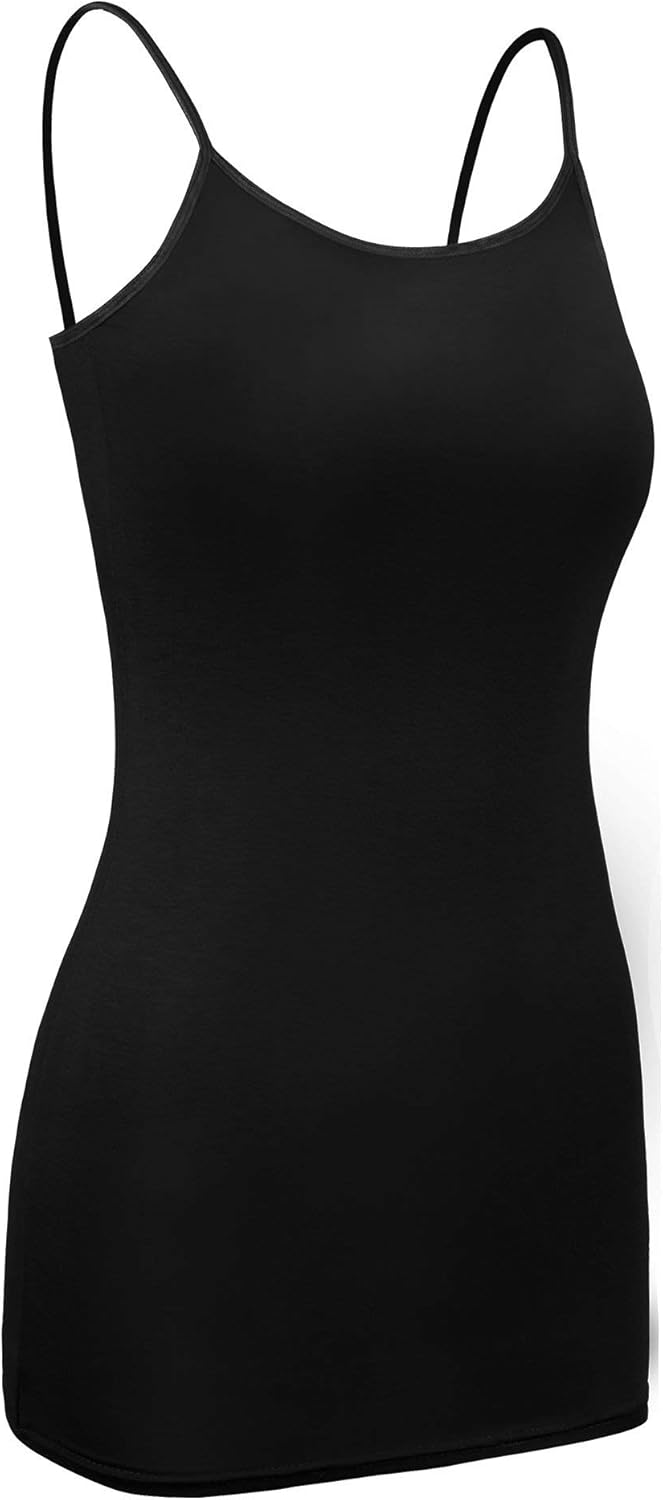 WILLBOND 3 Pieces Women Basic Long Tanks Adjustable Spaghetti Strap Camisole Top - Image 3
