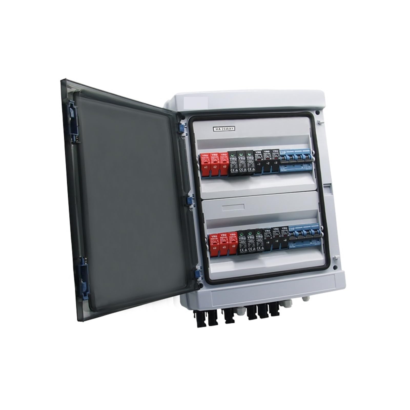 Solar PV DC Combiner Box 4 String PV Solar Combiner Box 4 in 4 Out Photovoltaik Stromverteilerkasten Komplettset Elektrische Ausrüstung (Color : 6 In 2 Out 1000V)