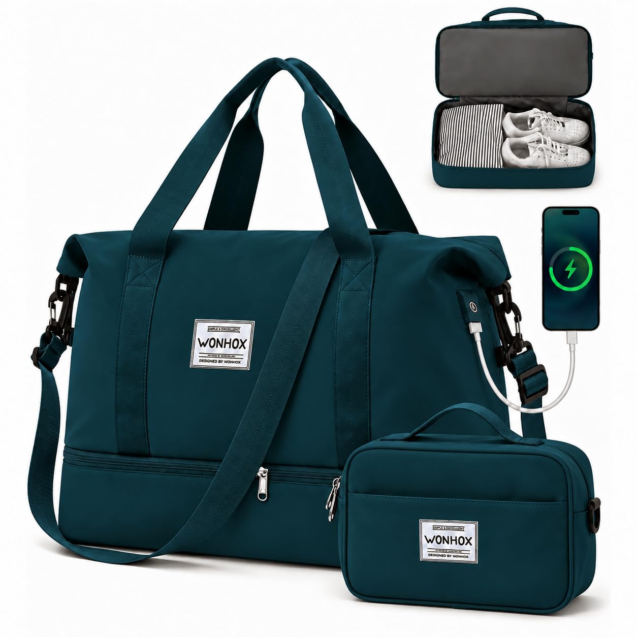 Weekender Bags for Women Travel Weekend Overnight Bag with Shoe Compartment