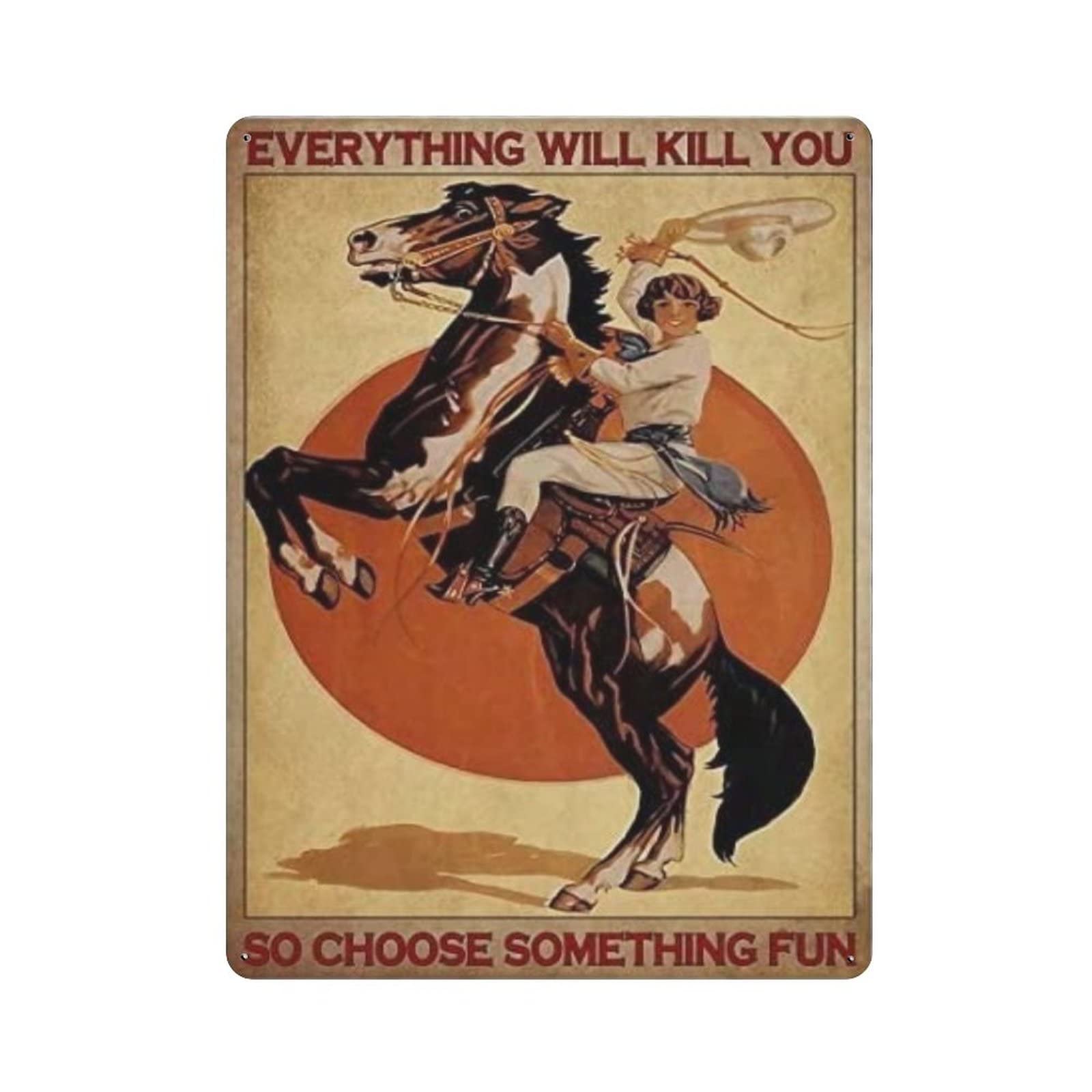 AOOEDM Horses Style Metal Signs for Garage Man Cave Bar Kitchen Coffee Tin Sign Nostalgic Wall Decor Signs Vintage Retro Poster