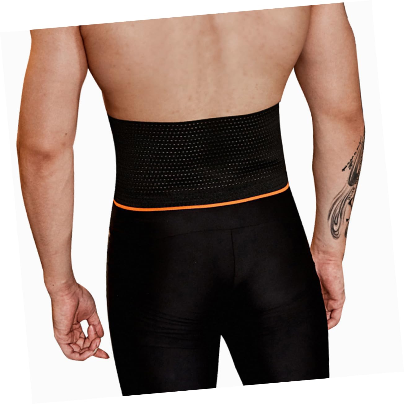 SAFIGLE 1PC Elastic Lumbar Brace Strap Breathable Fitness Waist Support Belt for Unisex Fits for Weightlifting Yoga Sports Black