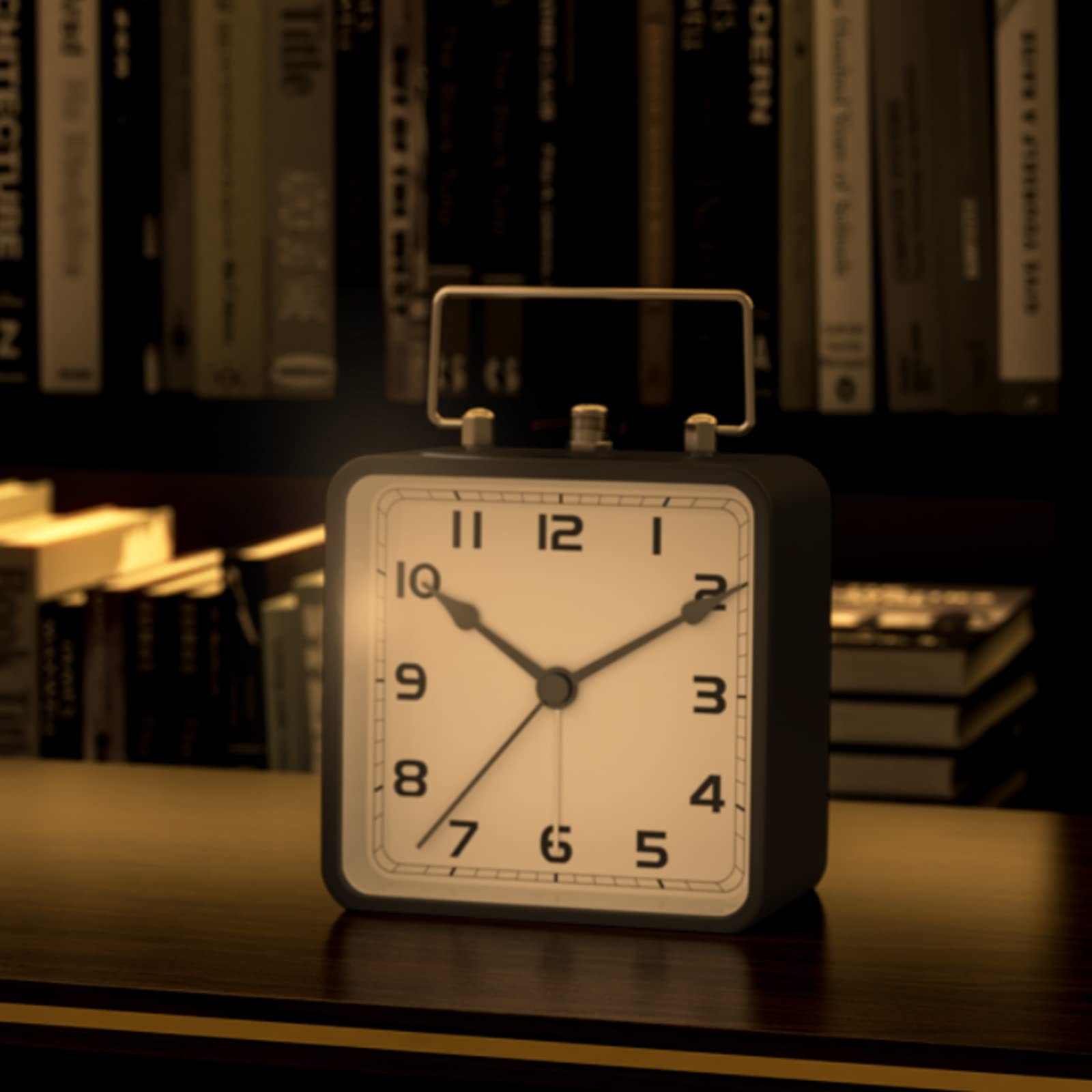 Reloj analógico vintage silencioso con alarma de repetición(Green)