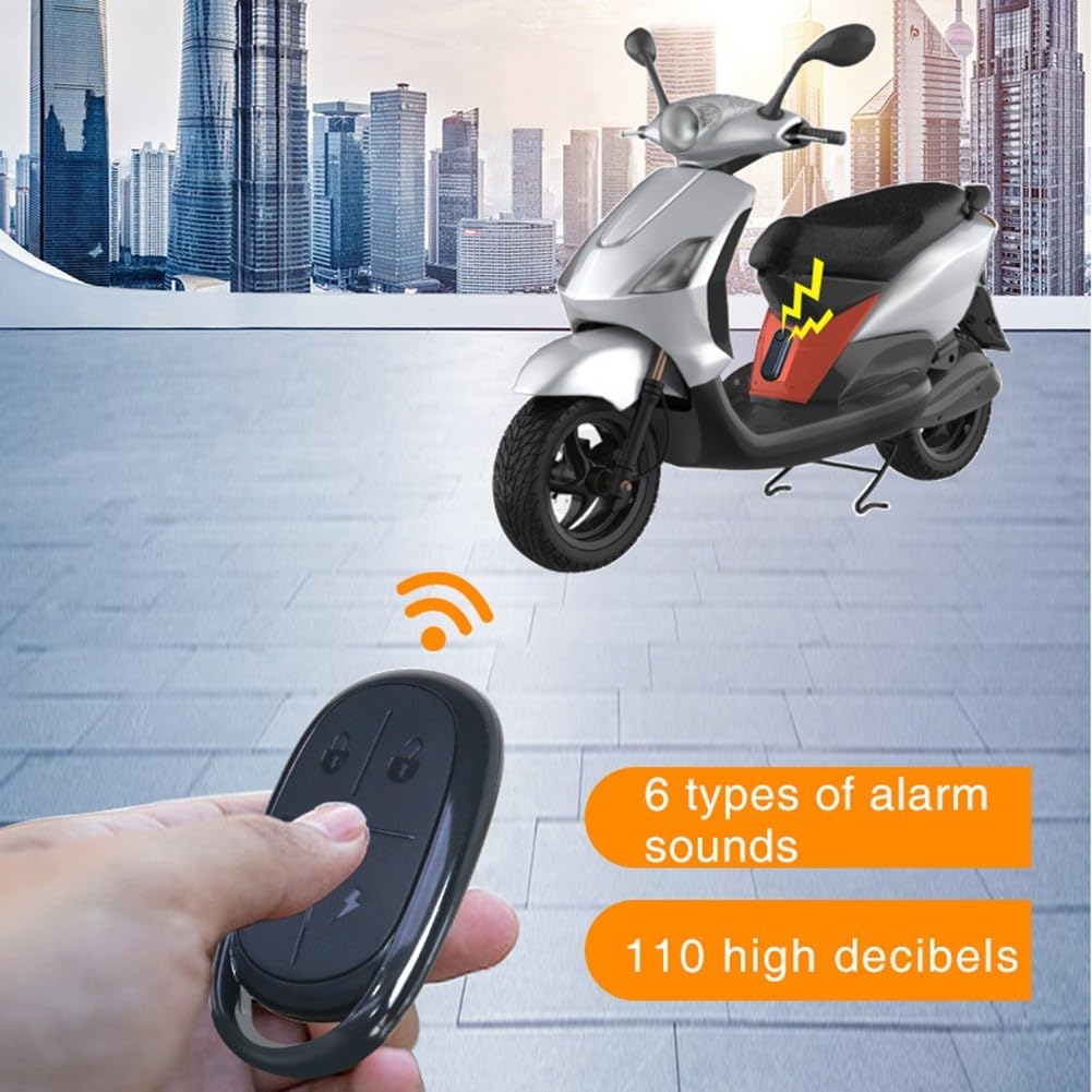 Alarma de alto decibelio para bicicleta, 110 dB, antirrobo, sistema de seguridad, impermeable, control remoto, vibración, inducción, para bicicletas, motocicletas, ABS, negro, 11,54,53