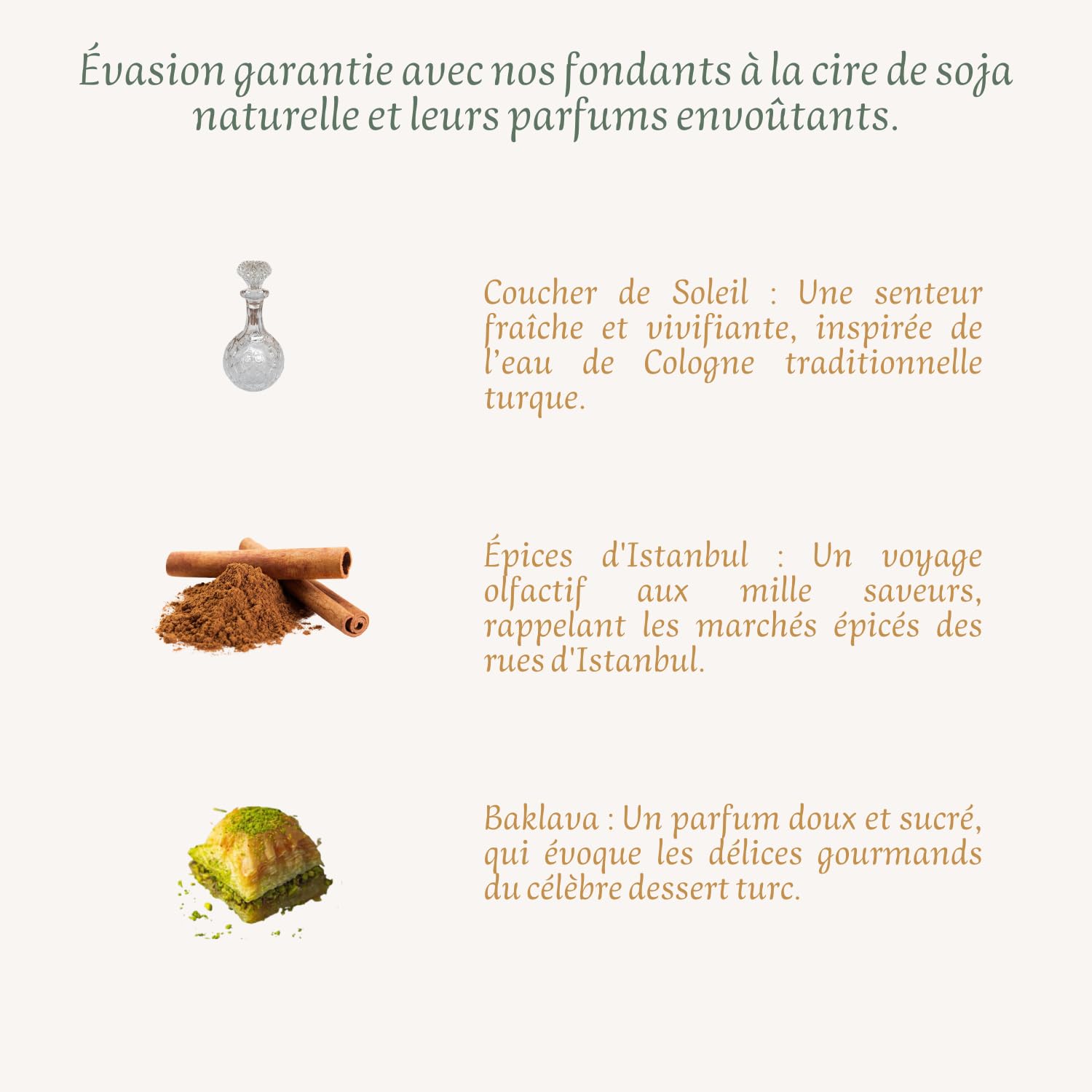 AY YELDIZ Fondente profumato per brule Profumo o bruciatore di cera profumata, assortimento di 9 fondenti profumati alla cera di soia naturale - MARRAKECH - rosa, canella e mandorla