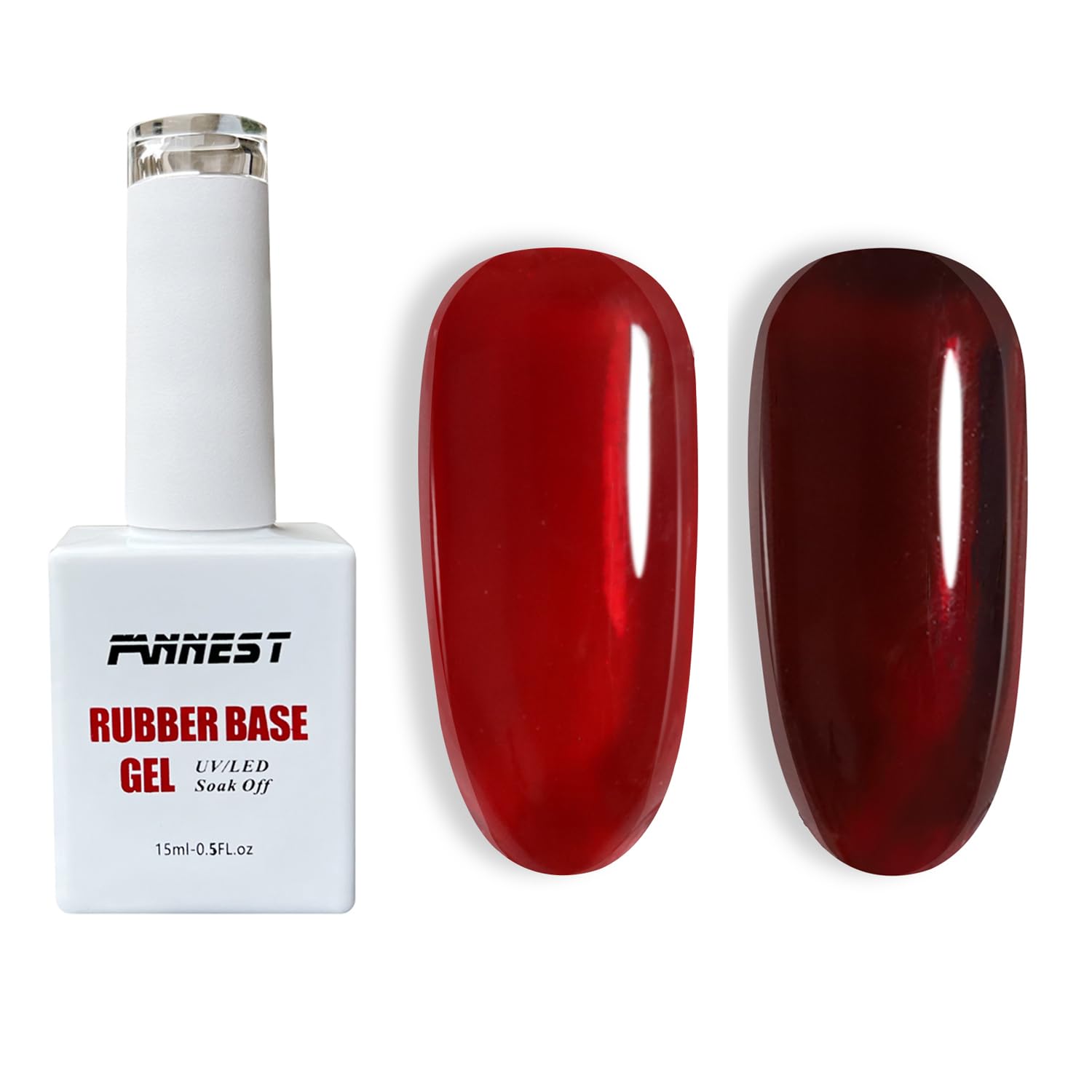 Cherry Red Builder Gel Base Coat for Nails Set, 15 ml 2 Pcs Kit, With Self - leveling, Apex Building, Strengthening, Sculpting, Extension and Repair Functions, Soak Off LED Gel Nail Gift