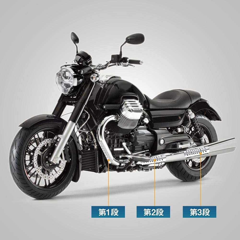 Qiilu Protezione Termica per Moto Scudo Termico Universale Scudo Termico di Scarico Moto Curva Moto Universale 50mm-70mm Coperchio Scudo Termico Foro Tubo di Scarico con 2 Morsetti(Argento)